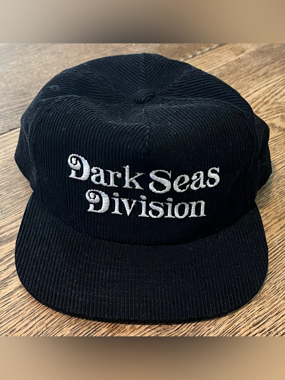 Dark Seas Division Snapback Hat Cap - Black Corduroy Fishing Surf OSFA